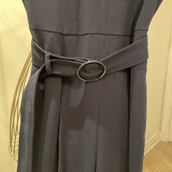 Club Monaco navy jumpsuit lined straight legs - Picture 2 of 5